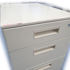 スチール キャビネット 引出＜鍵なし＞ 3段 ワゴン デスク下収納庫 中古の画像