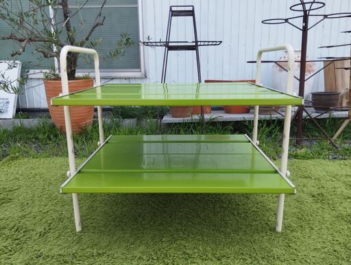 昭和レトロ ヨドコウ 押し入れ収納 ラック スチール棚 飾り台