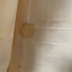 小紋着物扇模様オレンジとクリームの画像
