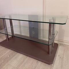 【美品】テレビ台 ガラス製　シンプルの画像