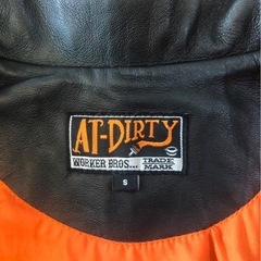 AT-DIRTY ブラックレザージャケット Sサイズの画像