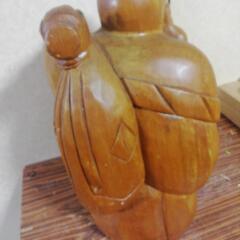 木彫り 布袋様 高さ42cmの画像