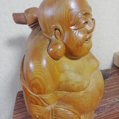木彫り 布袋様 高さ42cmの画像