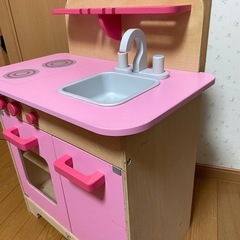おままごと　キッチン　ピンク　女の子　おもちゃ　付属品付き！の画像