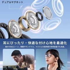 【新品】ワイヤレスイヤホン IPX4防水 空気伝導の画像