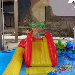 【滑り台付き 子供用プール】の画像