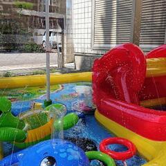 【滑り台付き 子供用プール】の画像