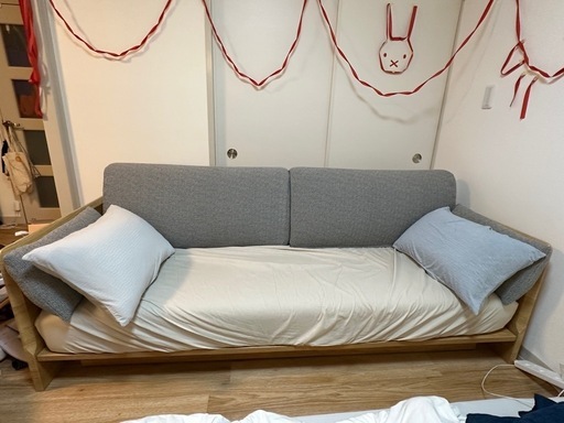 【美品】　値下げ‼️7／5(土)まで‼️　ニトリ　3way ソファーベッド マトレス付き