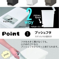 【定価7,000円相当】ゴミ箱　2個　プッシュ&ペダル　45ℓ ブラック　の画像