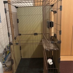 【猫ケージ】2段ゆったりサイズ★ハンモックも付けられます★の画像