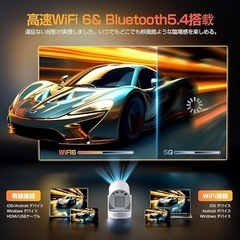 決まりました！プロジェクター 家庭用 小型 【2025アップグレード版Android TV搭載＆270°回転＆HiFi外部スピーカー】の画像