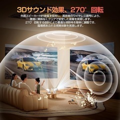 決まりました！プロジェクター 家庭用 小型 【2025アップグレード版Android TV搭載＆270°回転＆HiFi外部スピーカー】の画像