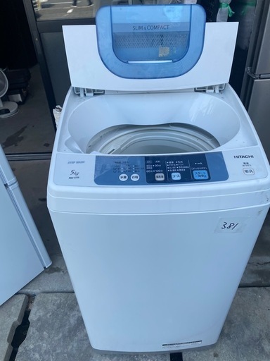 NO B381?福岡市内配送設置無料✨?日立 HITACHI 全自動洗濯機（5.0kg） ピュアホワイト NW-5TR W