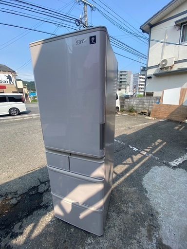 NO B388?福岡市内配送設置無料✨?SJ-PW41C-C 冷蔵庫 プラズマクラスター冷蔵庫 ベージュ系 [412L /5ドア /左
