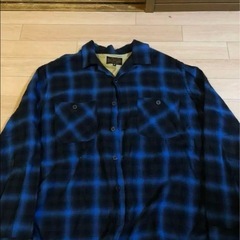 Stitching Mサイズ 青と黒のチェックネルシャツ