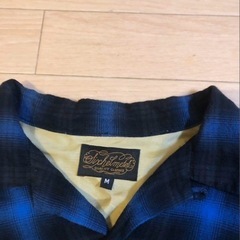Stitching Mサイズ 青と黒のチェックネルシャツの画像