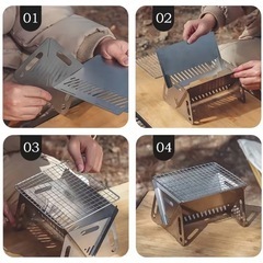 🌟【新品・未使用✨】ポータブル炭火グリル／キャンプ／BBQの画像