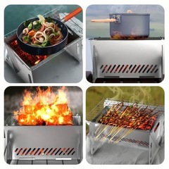 🌟【新品・未使用✨】ポータブル炭火グリル／キャンプ／BBQの画像
