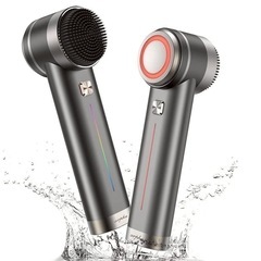 【新品】　美顔器 EMS 音波洗顔ブラシ 光エステ 温冷ケア 多...