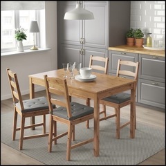 【半額以下】【IKEA】ヨックモック テーブル＆チェア4脚