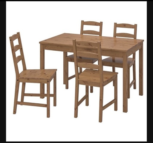 半額以下】【IKEA】ヨックモック テーブル＆チェア4脚 (もっちー