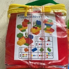 ワンワンのおおきなブロック25ピース・鉄琴ピアノ　2点セットの画像