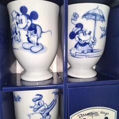 ①未使用三郷陶器 ディズニー カップ5個②ひとり土鍋コンロセット蓋がお茶碗の画像