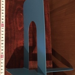 新品　美品 ブックエンド ターコイズブルー色 スチール製の画像