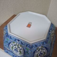 未使用 林齊窯の京錦菓子器　清水焼 金彩 八角鉢 盛鉢 大鉢 和食器 金縁の画像