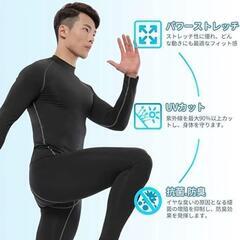 ⭐️Lサイズ・ブラック⭐️ コンプレッションウェア メンズ 長袖 ハイネックの画像