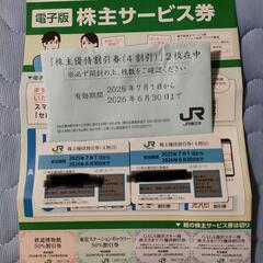 JR東日本の株主優待割引券２枚と株主サービス券(電子版) 
・有...
