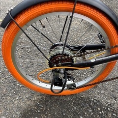 SIAFEI 20" 折りたたみ自転車 ブラック/オレンジの画像
