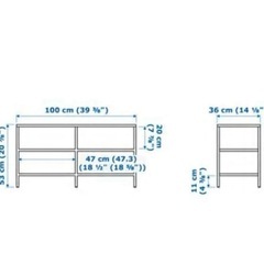 IKEA VITTSJO ヴィットショー テレビ台 ブラックブラウン ガラスの画像
