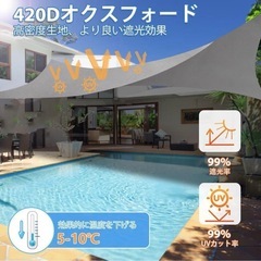 【暑さ対策】サンシェード 日避けシェード 防水　撥水加工 UV プール グレーの画像