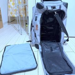 ペットキャリーコンテナ 折りたたみ収納 三面メッシュ 小型犬 猫 小動物 耐荷重15kg (シルバグレー)の画像