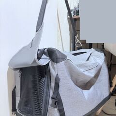 ペットキャリーコンテナ 折りたたみ収納 三面メッシュ 小型犬 猫 小動物 耐荷重15kg (シルバグレー)の画像