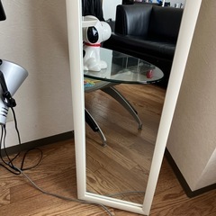スタンドミラー　姿見　スリムミラー　ホワイトの画像