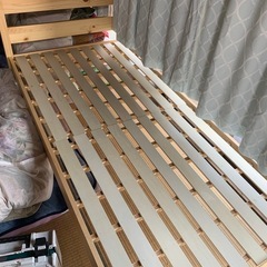 無印良品 パイン材　シングルベッド マットレス付きの画像