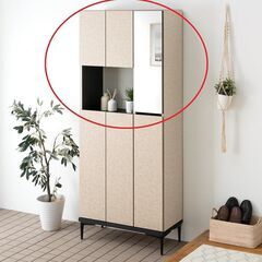 未使用/新品　訳あり大川家具　パーツ　収納　シューズラック　ミラ...