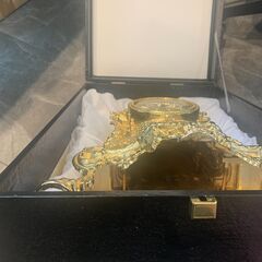 イタリア製　置時計（真鍮）　ケース付きの画像