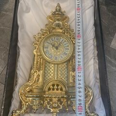 イタリア製　置時計（真鍮）　ケース付きの画像