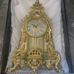 イタリア製　置時計（真鍮）　ケース付きの画像