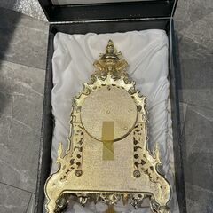イタリア製　置時計（真鍮）　ケース付きの画像