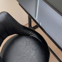 カウンターテーブル カウンターチェア 昇降式 ブラックの画像