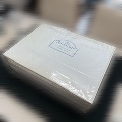 【未使用・贈答品】東京レベックス製 ダウンケット 羽毛掛ふとん 肌掛け布団 150×210cm プチリング柄 綿100%生地 ダウン80%・フェザー20% 中綿0.4kg 軽量 夏用 掛け布団 羽毛布団 ギフトセット 収納箱入り 新品未使用 寝具 冷房対策 来客用 シングルサイズ 肌布団 洗える布団の画像