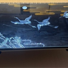 骨董品⭐︎床の間用漆塗りシェル彫刻高級ローテーブル
