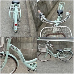 24インチハワイアン調24インチ女の子自転車とんぼ変速付き