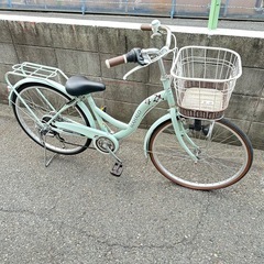 24インチハワイアン調24インチ女の子自転車とんぼ変速付き