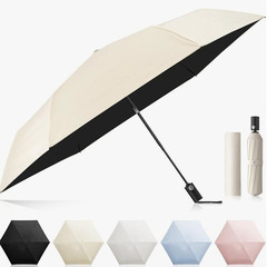 ☂【新品未使用】現役皮膚科医監修 日傘 完全遮光 遮熱 UVカット100% 晴雨兼用 折りたたみ傘 自動開閉 耐風 超軽量 レディース メンズ 子供 おしゃれ クリーム プレゼントの画像