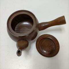 【新品未使用】木製 急須 湯呑 お盆セット　250702-2Tの画像